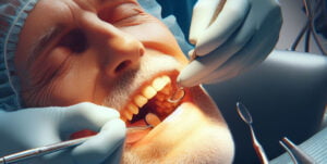 Man getting dental treatment